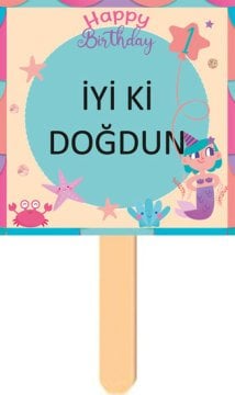 1 Yaş Kız Temalı Parti Konuşma Balonu 10