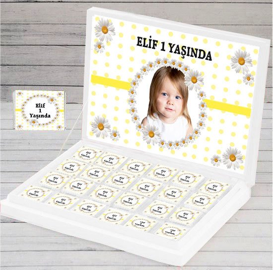 Papatya 2 Temalı Kişiye Özel Çikolata