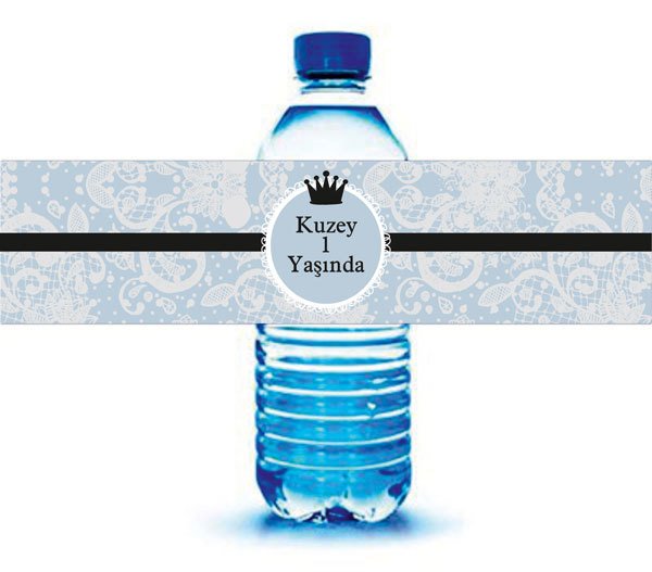 Prens 1 Temalı Kişiye Özel Su Şişesi Sargısı 6 Adet