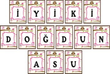 Baykuş Temalı Kişiye Özel Asma Bayrak Afiş 4 Metre