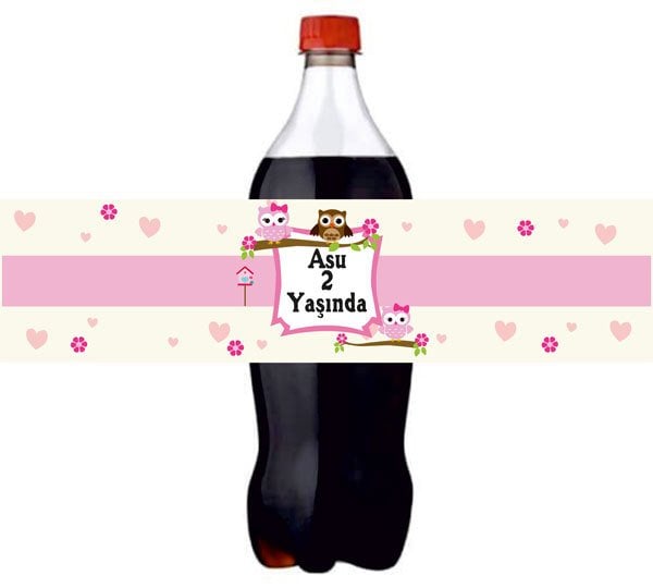 Baykuş Temalı Kişiye Özel Meşrubat Sargısı 3 Adet