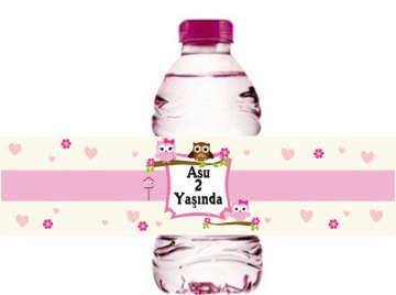 Baykuş Temalı Kişiye Özel Su Şişesi Sargısı 6 Adet