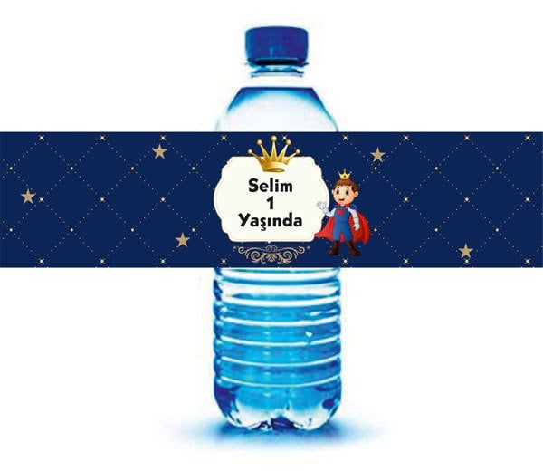 Prens 2 Temalı Kişiye Özel Su Şişesi Sargısı 6 Adet