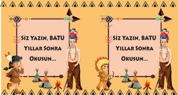 Kızılderili Temalı Kişiye Özel Hatıra Kartı 6 Adet