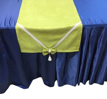 Kadife Kumaştan Yeşil Dantelli Ranner