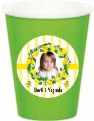 Limon Temalı Kişiye Özel Bardak 6 Adet