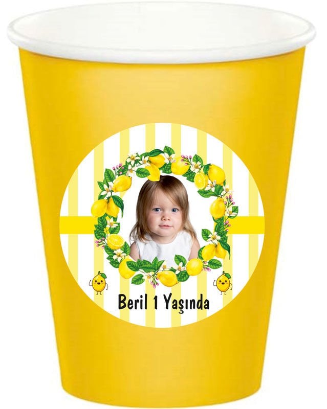Limon Temalı Kişiye Özel Bardak 6 Adet
