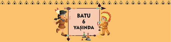 Kızılderili Temalı Kişiye Özel Peçete Sargısı 6 Adet