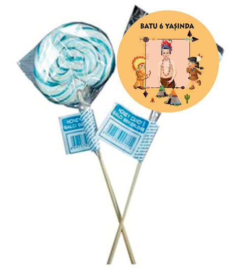 Kızılderili Temalı Kişiye Özel Şeker 6 Adet