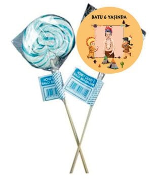 Kızılderili Temalı Kişiye Özel Şeker 6 Adet