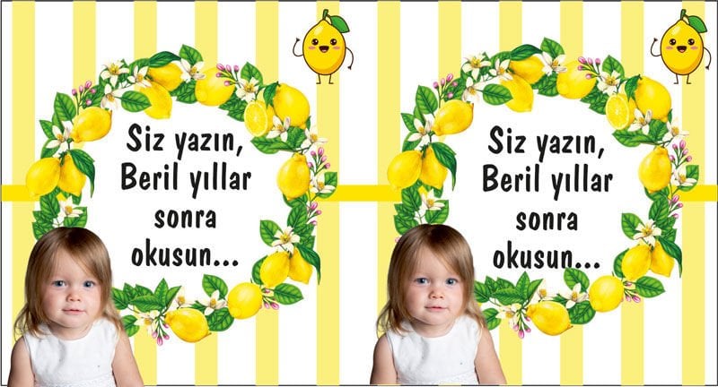 Limon Temalı Kişiye Özel Hatıra Kartı 6 Adet