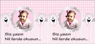 Diş Buğdayı Kız Kişiye Özel Hatıra Kartı 6 Adet