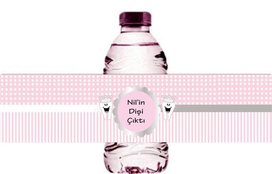 Diş Buğdayı Kız Kişiye Özel Su Şişesi Sargısı 6 Adet