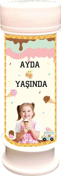 Dondurma Temalı Kişiye Özel Köpük 6 Adet