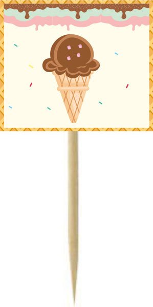 Dondurma Temalı Küçük Kürdan3  12 Adet