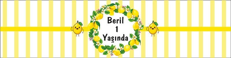 Limon Temalı Kişiye Özel Peçete Sargısı 6 Adet