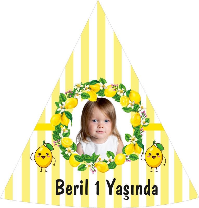Limon Temalı Kişiye Özel Şapka 6 Adet