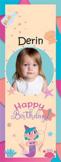 1 Yaş Kız Temalı Kişiye Özel Kitap Ayracı 6 Adet