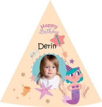 1 Yaş Kız Temalı Kişiye Özel Şapka 6 Adet