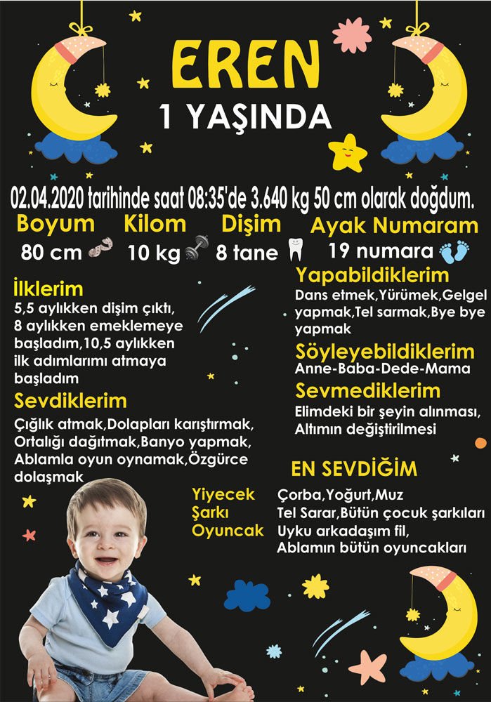 Aydede 2 Temalı Kişiye Özel Anı Panosu 42 cm