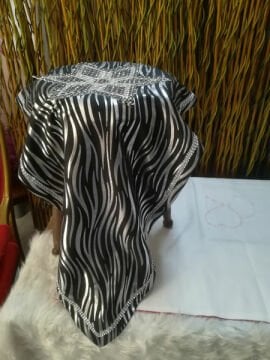 Zebra Desenli Saten Ranner