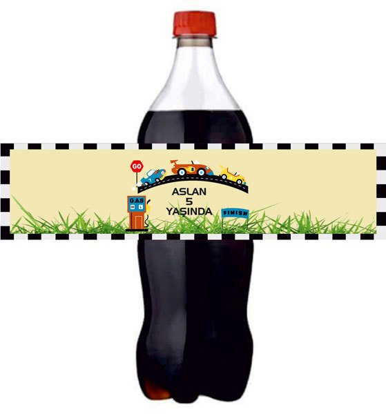 Ralli Yarışı Temalı Kişiye Özel Meşrubat Sargısı 3 Adet