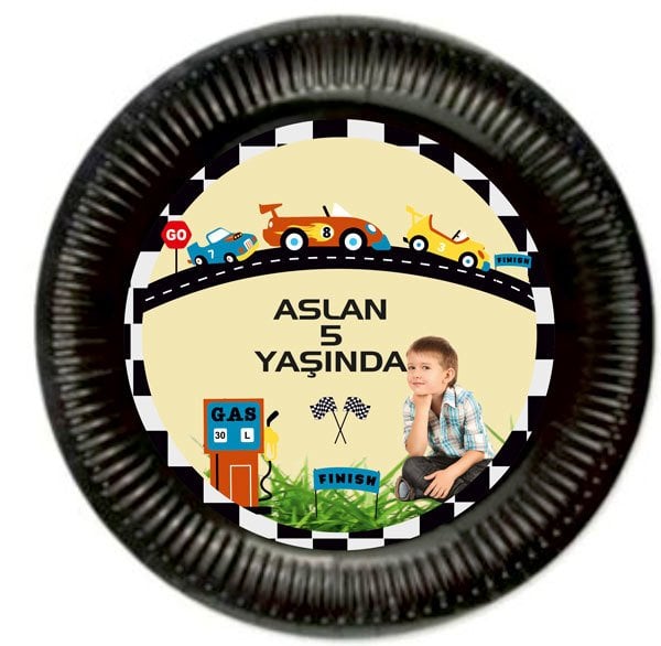 Ralli Yarışı Temalı Kişiye Özel Tabak 6 Adet