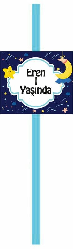 Aydede 2 Temalı Kişiye Özel Pipet 1  6 Adet