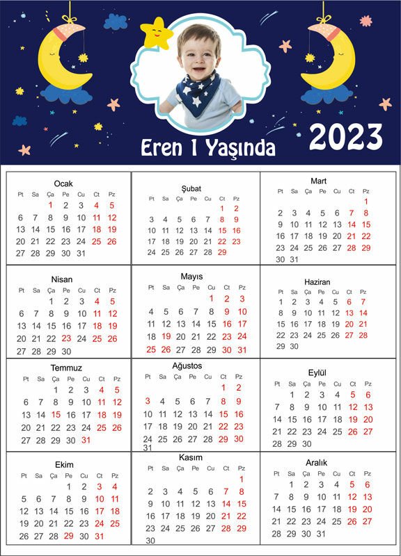 Aydede 2 Temalı Kişiye Özel Takvim Magnet 4 Adet