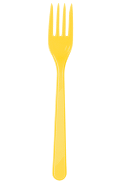 Sarı Plastik Çatal 25 Adet
