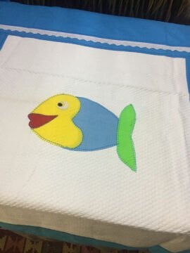 Keçe Balık Desenli Bebek Pike Takımı