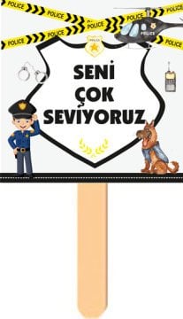 Polis Temalı Kişiye Özel Konuşma Balonu 13