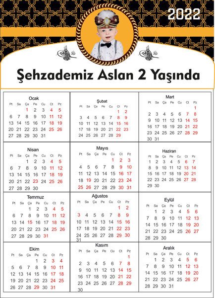 Şehzade 2 Temalı Kişiye Özel Takvim Magnet 4 Adet