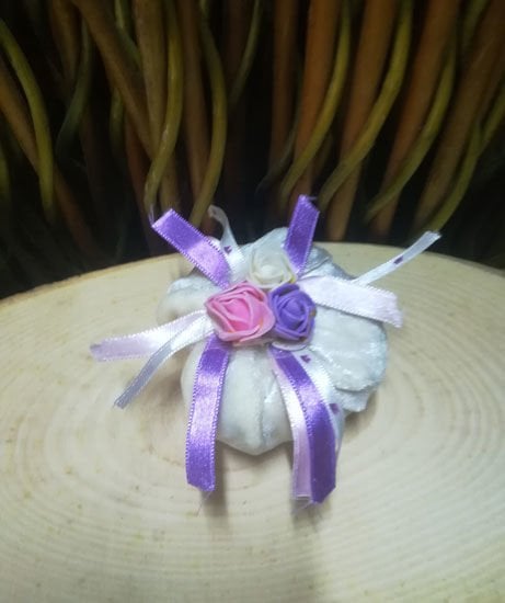 Kadife Kumaştan Yapay Güllü Lavanta Kesesi 1 Adet