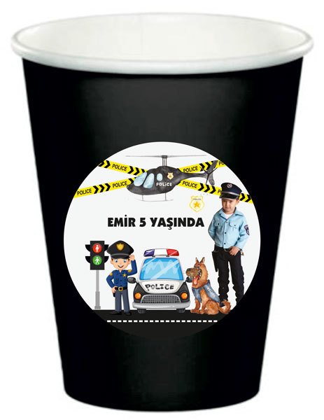 Polis Temalı Kişiye Özel Bardak 6 Adet