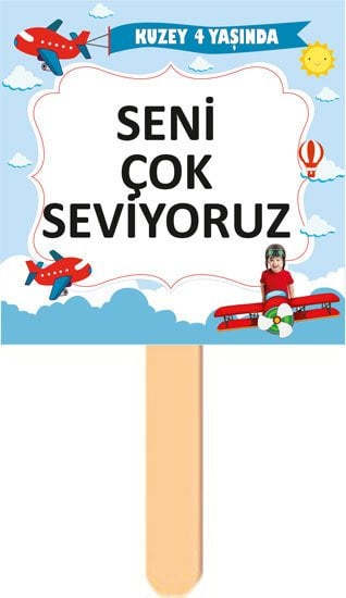 Pilot Temalı Kişiye Özel Konuşma Balonu 11