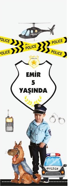 Polis Temalı Kişiye Özel Kitap Ayracı 6 Adet