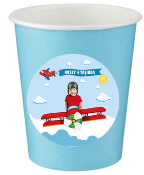 Pilot Temalı Kişiye Özel Bardak 6 Adet