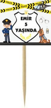 Polis Temalı Kişiye Özel Küçük Kürdan 1 12 Adet