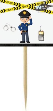 Polis Temalı Kişiye Özel Küçük Kürdan 3 12 Adet