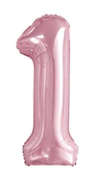 1 Rakam Folyo Balon Pembe 1 Adet / 1 Metre
