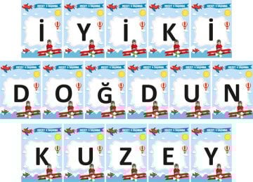 Pilot Temalı Kişiye Özel Asma Bayrak Afiş 4 Metre