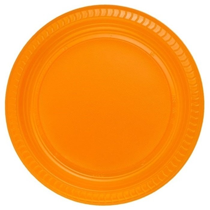 Turuncu Plastik Tabak 25 Adet