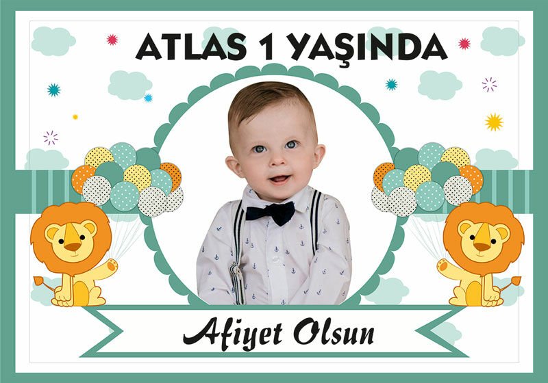 Aslan Temalı Kişiye Özel Amerikan Servisi 6 Adet