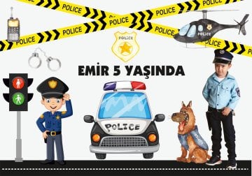 Polis Temalı Kişiye Özel Afiş