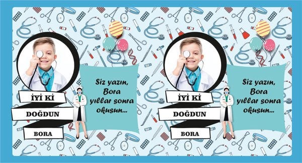 Doktor Temalı Kişiye Özel Hatıra Kartı 6 Adet