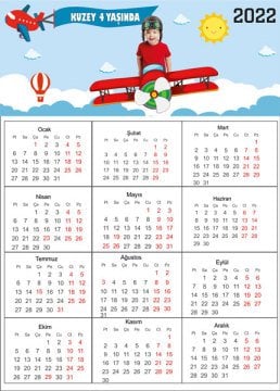 Pilot Temalı Kişiye Özel Takvim Magnet 4 Adet