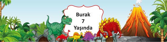 Dinazor Temalı Kişiye Özel Peçete Sargısı 6 Adet