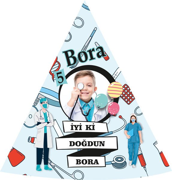 Doktor Temalı Kişiye Özel Şapka 6 Adet