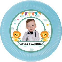 Aslan Temalı Kişiye Özel Tabak 6 Adet